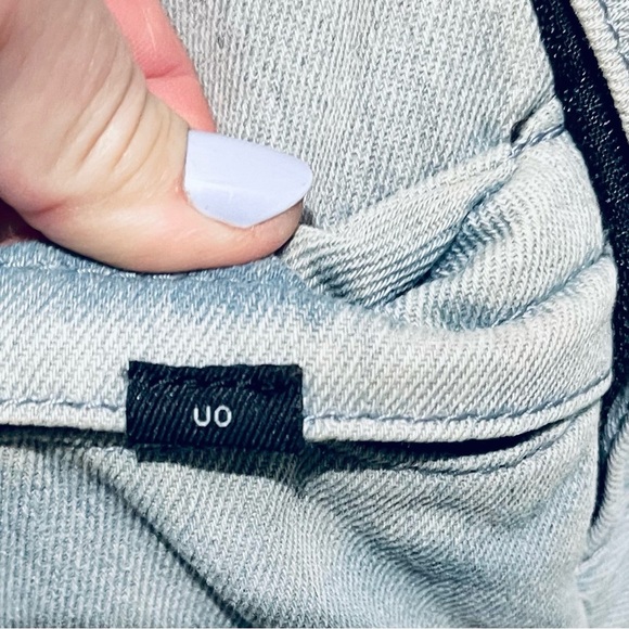 Urban Outfitters Yin & Yang Backpack Light Washed Distressed Denim Zip Unisex - Picture 3 of 16